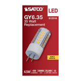 Satco 4.5w T6 LED 12v GY6.35 Base 3000K Clear Finish Bulb - BulbAmerica