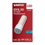 Satco 6.5w T6 LED 12v GY6.35 Base 5000K Clear Finish Bulb - BulbAmerica