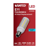 Satco 5w T6 LED 120v E11 Base 5000k Clear Finish Bulb - BulbAmerica