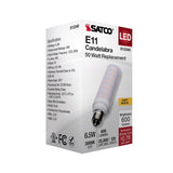 Satco 6.5w T6 LED 120v E11 Base 3000k Frosted Finish Bulb_2