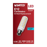 Satco 6.5w T6 LED 120v E12 Base 5000k Clear Finish Bulb - BulbAmerica