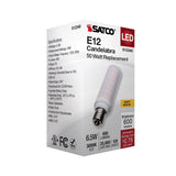 Satco 6.5w T6 LED 120v E12 Base 3000k Frosted Finish Bulb_2