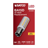 Satco 5w T6 LED 120v DC Base 3000k Clear Finish Bulb - BulbAmerica