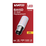 Satco 5w T6 LED 120v DC Base 3000k Frosted Finish Bulb - BulbAmerica