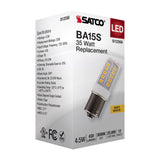 Satco 4.5w T6 LED 12v BA15s Base 3000K Clear Finish Bulb_2