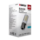 Satco 4.5w T6 LED 12v BA15s Base 5000K Clear Finish Bulb_2