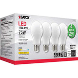 4Pk - 11W A19 LED Soft White Medium base 2700K 120v - 75W equiv_3