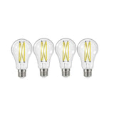 4Pk - 12.5W A19 LED Clear Medium base 2700K 120v - 100W equiv