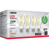 4Pk - 12.5W A19 LED Clear Medium base 2700K 120v - 100W equiv_1