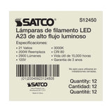 21W A23 LED Frost Finish Medium base Soft White 3000K 120v - 200W equiv_3