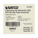 21W A23 LED Frost Finish Medium base Cool White 4000K 120v - 200W equiv_2