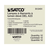 21W A23 LED Frost Finish Medium base Cool White 4000K 120v - 200W equiv_3