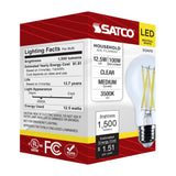 Satco 12.5w A19 LED Medium Base Clear 3500K CCT 120v Bulb - BulbAmerica