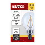 Satco 3w G16.5 LED Candelabra Base Clear 3000K CCT 120v Bulb_3