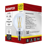 Satco 4w G16.5 LED Candelabra Base Clear 3500K CCT 120v Bulb_2