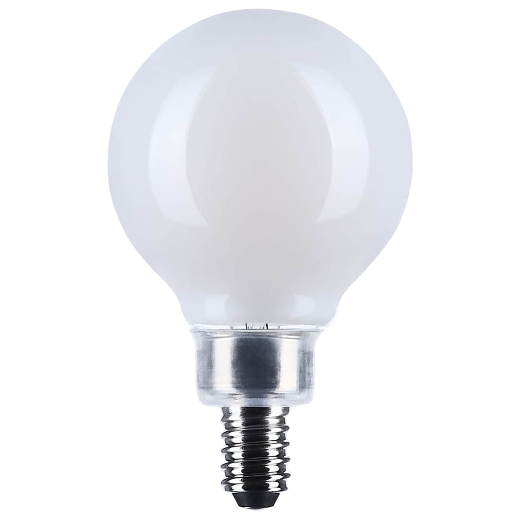 Satco 4.5w G16.5 LED Candelabra Base White Finish 3000K CCT 120v Bulb