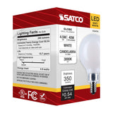 Satco 4.5w G16.5 LED Candelabra Base White Finish 3000K CCT 120v Bulb_1