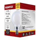 Satco 4.5w G16.5 LED Candelabra Base White Finish 3000K CCT 120v Bulb_2