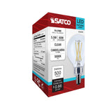 Satco 5.5w G16.5 LED Candelabra Base Clear 5000K CCT 120v Bulb - BulbAmerica
