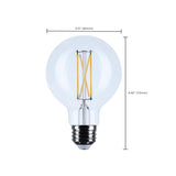 Satco 6w G25 LED Medium Base Clear 3500K CCT 120v Bulb_3