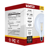 Satco 4w G40 LED Medium Base Clear 3000K CCT 120v Bulb - BulbAmerica