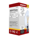 Satco 3w B11 LED Candelabra Base Clear 3000K CCT 120v Bulb - BulbAmerica