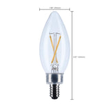 Satco 3w B11 LED Candelabra Base Clear 3000K CCT 120v Bulb_2