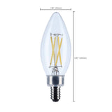 10Pk - Satco 4w B11 LED Candelabra Base Clear 3000K CCT 120v Bulb_2