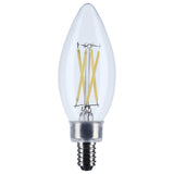 10Pk - Satco 5.5w B11 LED Candelabra Base Clear 3000K CCT 120v Bulb