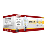 10Pk - Satco 5.5w B11 LED Candelabra Base Clear 3000K CCT 120v Bulb - BulbAmerica