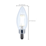 10Pk - Satco 5.5w B11 LED Candelabra Base Clear 5000K CCT 120v Bulb_2