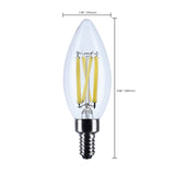 Satco 8w B11 LED Candelabra Base Candle-Tip Clear 3500K CCT 120v Bulb_2