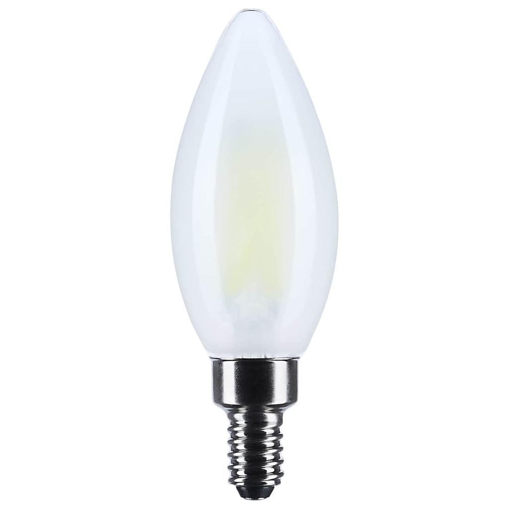 Satco 8w B11 LED Candelabra Base Candle-Tip Frost Finish 4000K CCT 120v Bulb