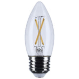 Satco 3w B11 LED Medium Base Clear 3000K CCT 120v Bulb
