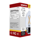 Satco 3w B11 LED Medium Base Clear 3000K CCT 120v Bulb - BulbAmerica