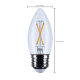 Satco 3w B11 LED Medium Base Clear 3000K CCT 120v Bulb_2