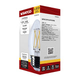 Satco 5.5w B11 LED Medium Base Clear 3000K CCT 120v Bulb_1