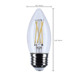 Satco 5.5w B11 LED Medium Base Clear 3000K CCT 120v Bulb_2