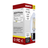 Satco 5.5w B11 LED Medium Base Clear 3500K CCT 120v Bulb - BulbAmerica