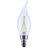 Satco 3w CA10 LED Candelabra Base Clear 3000K CCT 120v Bulb
