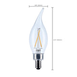Satco 3w CA10 LED Candelabra Base Clear 3000K CCT 120v Bulb_2