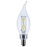 Satco 4w CA10 LED Candelabra Base Clear 3500K CCT 120v Bulb