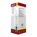 Satco 4w CA10 LED Candelabra Base Clear 3500K CCT 120v Bulb_1