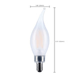 Satco 4w CA10 LED Candelabra Base Frost Finish 3500K CCT 120v Bulb_2