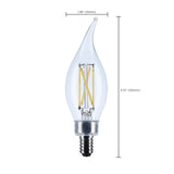 Satco 5.5w CA10 LED Candelabra Base Clear 3500K CCT 120v Bulb_2