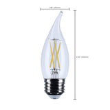 Satco 5.5w CA10 LED Medium Base Clear 3000K CCT 120v Bulb_2