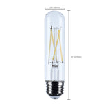Satco 8w T10 LED Medium Base Clear 3500K CCT 120v Bulb_2