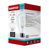 Satco 8w ST19 LED Medium Base Clear 5000K CCT 120v Bulb_1