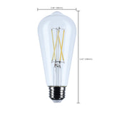 Satco 8w ST19 LED Medium Base Clear 5000K CCT 120v Bulb_2