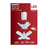 Satco 60w LED Multi-Beam Utility Garage Lamp 5000K White Finish 120v_3